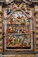 Détail du retable Saint-Jean-Baptiste de l'église Notre-Dame de Lampaul-Guimiliau.