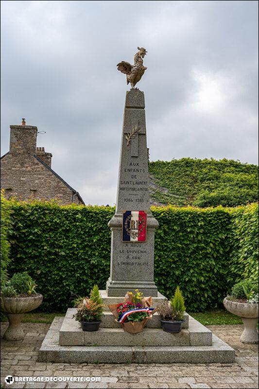 Le monument aux morts de la commune de Saint-Laurent dans les Côtes d'Armor.
