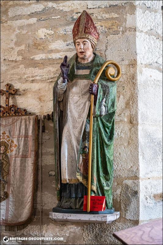 Statue de saint Eloi dans l'église Notre-Dame du Fresq de Saint-Eloy.