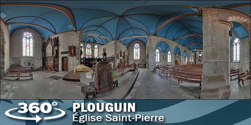 Vignette de la visite virtuelle de l'église Saint-Pierre de Plouguin.