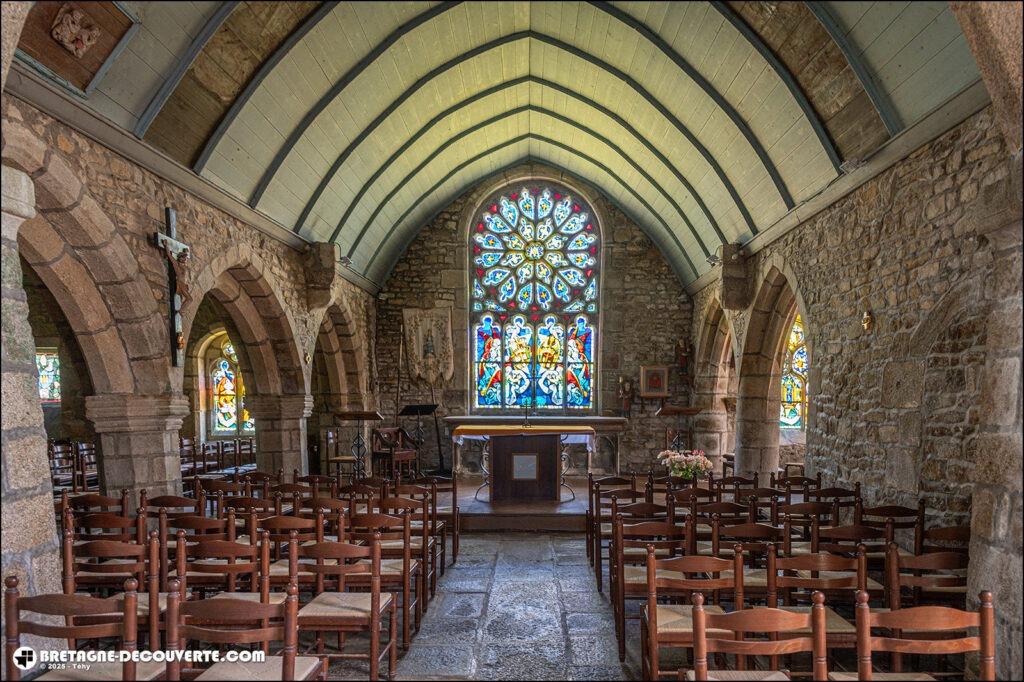 La nef de la chapelle du Grouanec sur la commune de Plouguerneau.