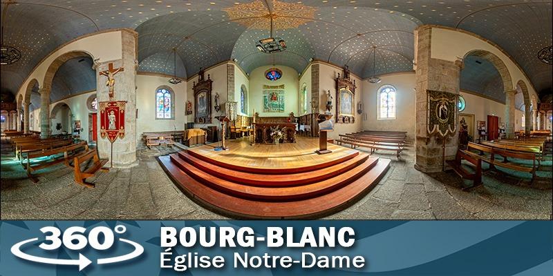 Visite virtuelle de l'église de Bourg-Blanc dans le Finistère.