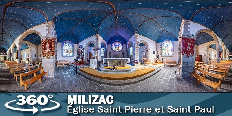 Visite virtuelle de l'église de Milizac dans le Finistère.