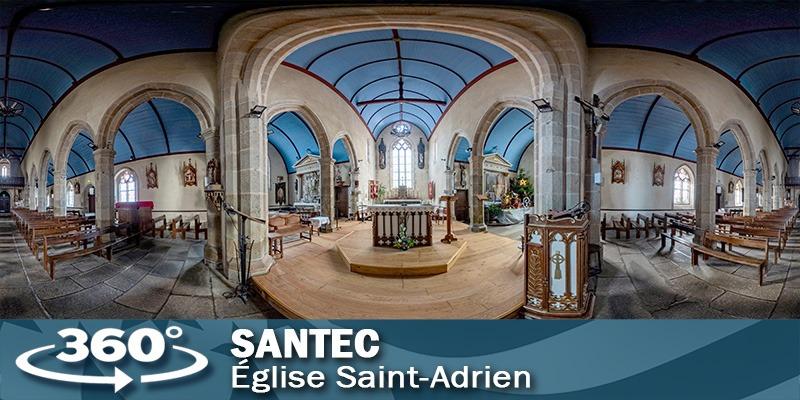 Visite virtuelle de l'église de Santec dans le Finistère.