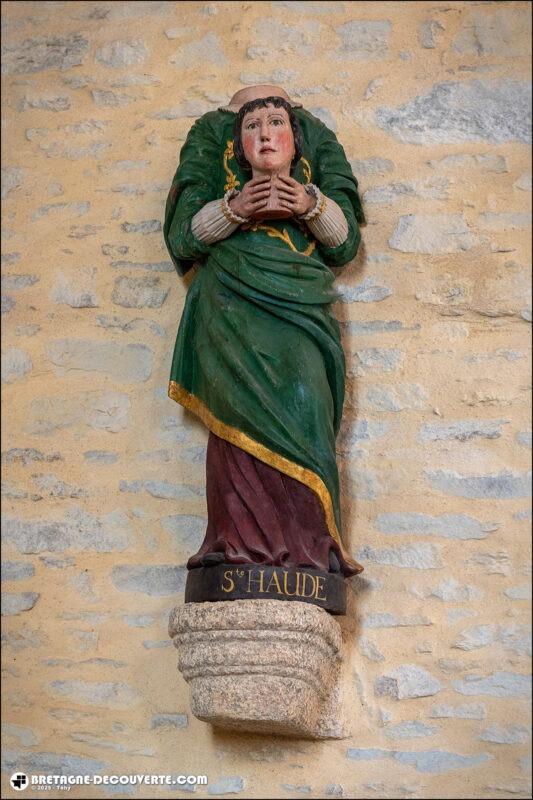 La statue de sainte Haude la chapelle de Kersaint à Landunvez.