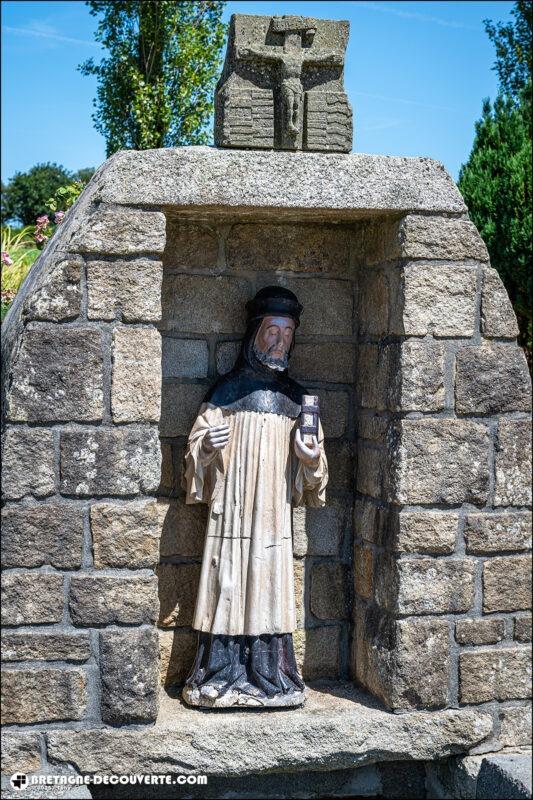 La statue de Saint-Hervé sur la commune de Lanhouarneau.